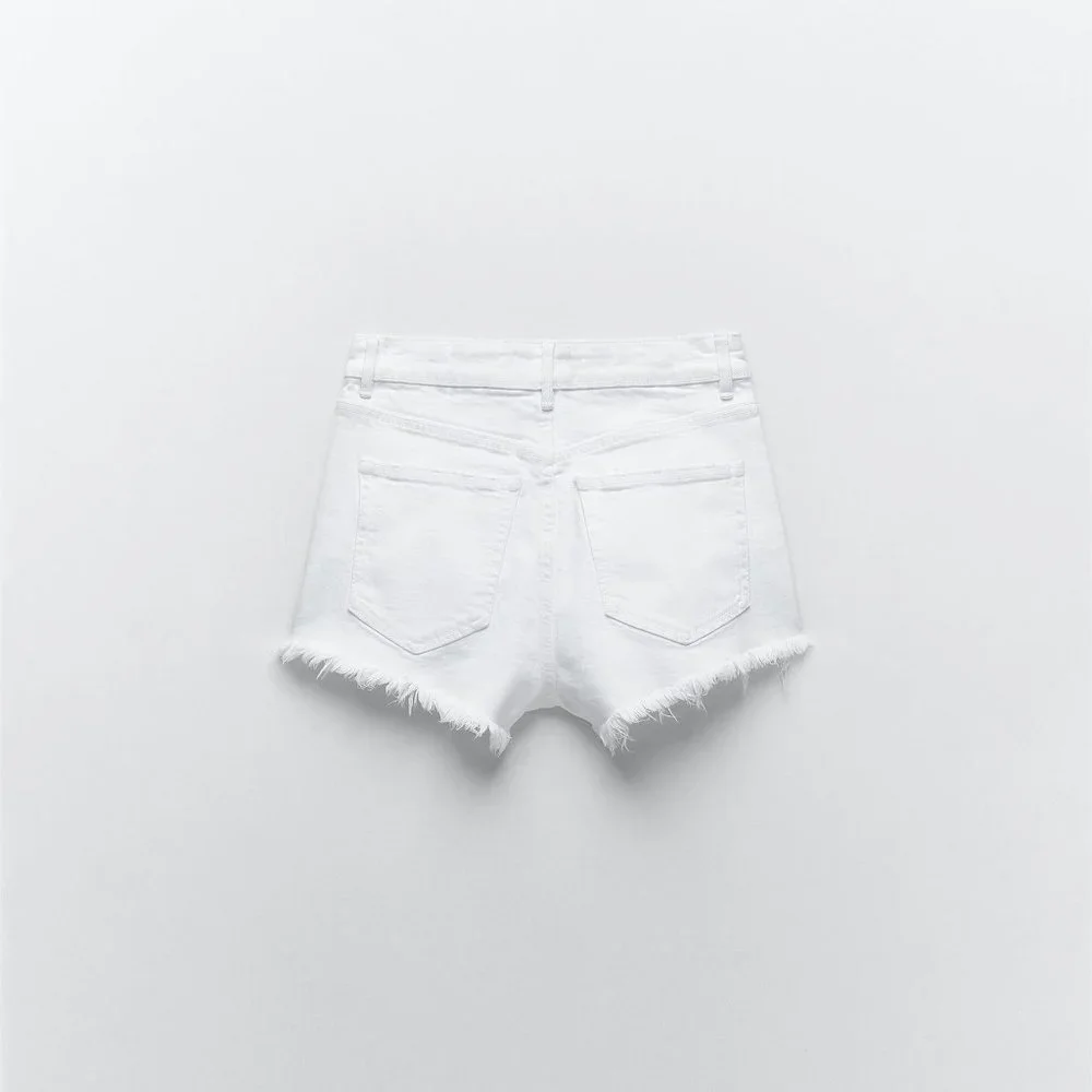 NWT Zara US 6 Whiskey Hi Rise Denim Shorts - Picture 3 of 3